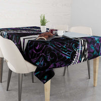 New Zealand Aotearoa Tablecloth Maori Hei Rehua Paua Shell Glitter Purple LT05 - Polynesian Pride