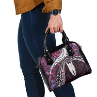 New Zealand Aotearoa Shoulder Handbag Maori Hei Rehua Paua Shell Glitter Pink LT05 - Polynesian Pride