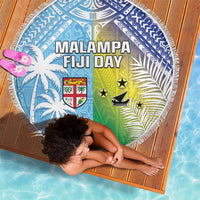Happy Malampa Fiji Day Beach Blanket Half Mix Style LT05 - Polynesian Pride