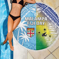 Happy Malampa Fiji Day Beach Blanket Half Mix Style LT05 - Polynesian Pride