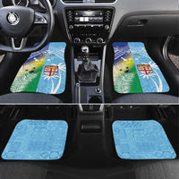 Happy Malampa Fiji Day Car Mats Half Mix Style LT05 Set 4pcs Blue - Polynesian Pride