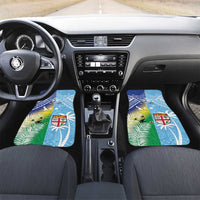 Happy Malampa Fiji Day Car Mats Half Mix Style LT05 Set 2pcs - Front Blue - Polynesian Pride