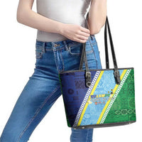 Love Malampa Fiji Day Leather Tote Bag Together We Grow LT05 - Polynesian Pride