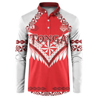 Custom Tonga Mate Maa Rugby Button Sweatshirt Go Champions LT05 Red - Polynesian Pride