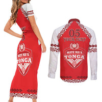 Custom Tonga Mate Maa Rugby Couples Matching Short Sleeve Bodycon Dress and Long Sleeve Button Shirt Go Champions LT05 - Polynesian Pride