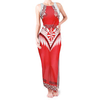 Custom Tonga Mate Maa Rugby Tank Maxi Dress Go Champions LT05 Women Red - Polynesian Pride