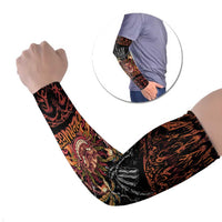 Aloha Halloween Arm Sleeves Horror Tiki Heavy Metal Style LT05 Set of 2 Black - Polynesian Pride