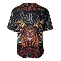 Aloha Halloween Baseball Jersey Horror Tiki Heavy Metal Style - Polynesian Pride