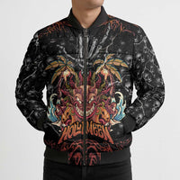 Aloha Halloween Bomber Puffer Jacket Horror Tiki Heavy Metal Style - Polynesian Pride