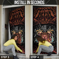 Aloha Halloween Door Cover Horror Tiki Heavy Metal Style - Polynesian Pride