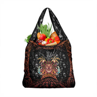 Aloha Halloween Grocery Bag Horror Tiki Heavy Metal Style LT05 1-pack One Size Black - Polynesian Pride