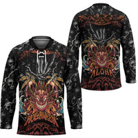 Aloha Halloween Hockey Jersey Horror Tiki Heavy Metal Style LT05 - Polynesian Pride