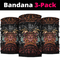 Aloha Halloween Neck Gaiter Horror Tiki Heavy Metal Style - Polynesian Pride