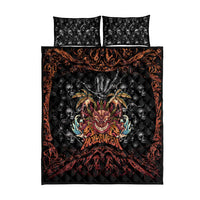 Aloha Halloween Quilt Bed Set Horror Tiki Heavy Metal Style - Polynesian Pride