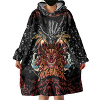 Aloha Halloween Wearable Blanket Hoodie Horror Tiki Heavy Metal Style - Polynesian Pride