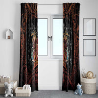 Aloha Halloween Window Curtain Horror Tiki Heavy Metal Style - Polynesian Pride
