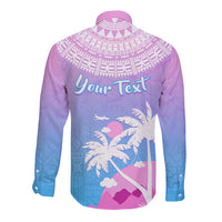 Personalised Fiji Your Paradise Festival Long Sleeve Button Shirt With Fijian Masi Tapa Pattern LT05 - Polynesian Pride