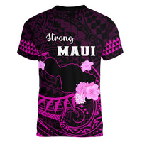 Hawaii Strong Maui Women V Neck T Shirt Lahaina Is Not For Sale LT05 - Polynesian Pride