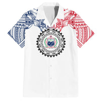 Samoa Black Saturday Family Matching Short Sleeve Bodycon Dress and Hawaiian Shirt Polynesian Tribal Simple Style LT05 Dad's Shirt - Short Sleeve White - Polynesian Pride