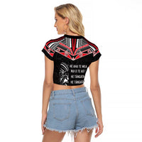 Aotearoa Toitu Te Tiriti Raglan Cropped T Shirt New Zealand Honour The Treaty