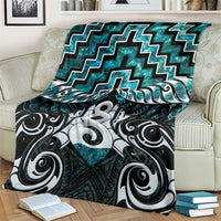 New Zealand Maori Blanket Poutama Pikorua Turquoise Paua Shell LT05 - Polynesian Pride