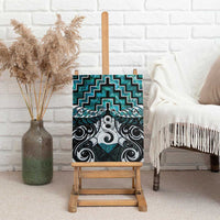 New Zealand Maori Canvas Wall Art Poutama Pikorua Turquoise Paua Shell LT05 - Polynesian Pride