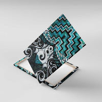 New Zealand Maori Canvas Wall Art Poutama Pikorua Turquoise Paua Shell LT05 With Frame Turquoise - Polynesian Pride