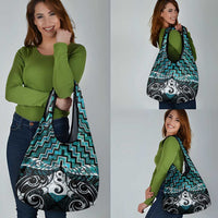 New Zealand Maori Grocery Bag Poutama Pikorua Turquoise Paua Shell LT05 - Polynesian Pride