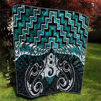 New Zealand Maori Quilt Poutama Pikorua Turquoise Paua Shell