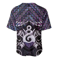 New Zealand Maori Baseball Jersey Poutama Pikorua Purple Paua Shell