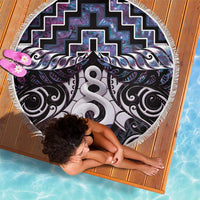 New Zealand Maori Beach Blanket Poutama Pikorua Purple Paua Shell LT05 - Polynesian Pride