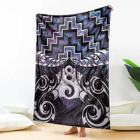 New Zealand Maori Blanket Poutama Pikorua Purple Paua Shell LT05 - Polynesian Pride