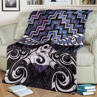 New Zealand Maori Blanket Poutama Pikorua Purple Paua Shell LT05 - Polynesian Pride