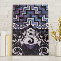 New Zealand Maori Canvas Wall Art Poutama Pikorua Purple Paua Shell LT05 Without Frame Purple - Polynesian Pride