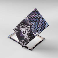 New Zealand Maori Canvas Wall Art Poutama Pikorua Purple Paua Shell LT05 With Frame Purple - Polynesian Pride