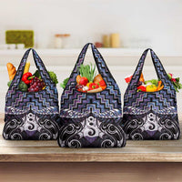 New Zealand Maori Grocery Bag Poutama Pikorua Purple Paua Shell LT05 3-pack One Size Purple - Polynesian Pride