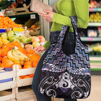 New Zealand Maori Grocery Bag Poutama Pikorua Purple Paua Shell LT05 - Polynesian Pride