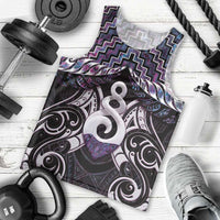 New Zealand Maori Men Tank Top Poutama Pikorua Purple Paua Shell LT05 - Polynesian Pride