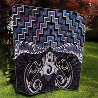 New Zealand Maori Quilt Poutama Pikorua Purple Paua Shell
