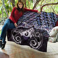 New Zealand Maori Quilt Poutama Pikorua Purple Paua Shell