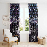 New Zealand Maori Window Curtain Poutama Pikorua Purple Paua Shell LT05 - Polynesian Pride