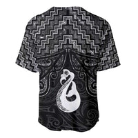 New Zealand Maori Baseball Jersey Poutama Manaia Black Paua Shell