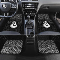 New Zealand Maori Car Mats Poutama Manaia Black Paua Shell LT05 Set 4pcs Black - Polynesian Pride