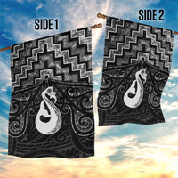 New Zealand Maori Garden Flag Poutama Manaia Black Paua Shell LT05 - Polynesian Pride