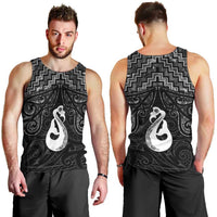 New Zealand Maori Men Tank Top Poutama Manaia Black Paua Shell LT05 - Polynesian Pride