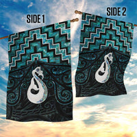 New Zealand Maori Garden Flag Poutama Manaia Turquoise Paua Shell LT05 - Polynesian Pride