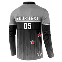 Custom New Zealand Cricket Button Sweatshirt Black Cap Unbeatable LT05 - Polynesian Pride