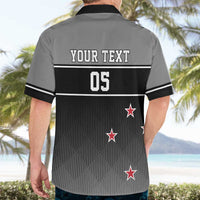 Custom New Zealand Cricket Hawaiian Shirt Black Cap Unbeatable LT05 - Polynesian Pride