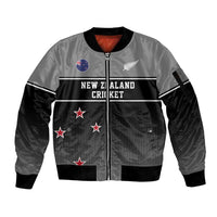 Custom New Zealand Cricket Sleeve Zip Bomber Jacket Black Cap Unbeatable
