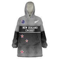 Custom New Zealand Cricket Wearable Blanket Hoodie Black Cap Unbeatable LT05 One Size Black - Polynesian Pride